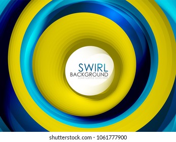 Spiral swirl flowing lines 3d vector abstract digital motion background design. Rotating concept. Vector illustration