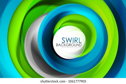 Spiral swirl flowing lines 3d vector abstract digital motion background design. Rotating concept. Vector illustration