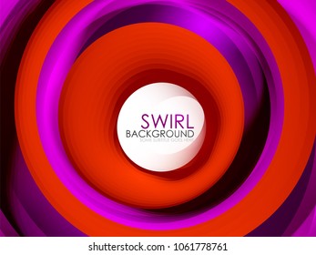 Spiral swirl flowing lines 3d vector abstract digital motion background design. Rotating concept. Vector illustration