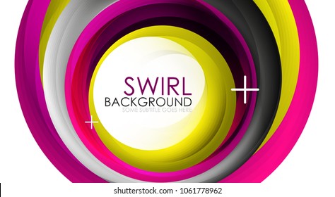 Spiral swirl flowing lines 3d vector abstract background. Vector illustration