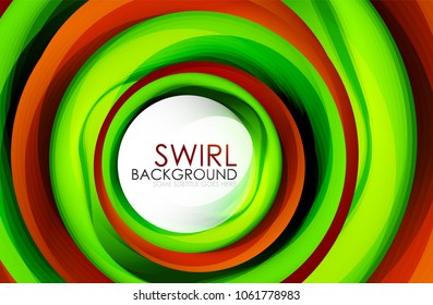 Spiral swirl flowing lines 3d vector abstract digital motion background design. Rotating concept. Vector illustration