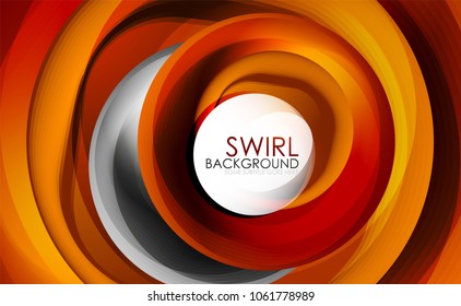 Spiral swirl flowing lines 3d vector abstract digital motion background design. Rotating concept. Vector illustration