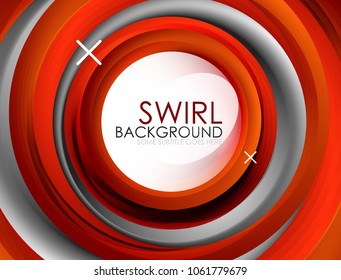 Spiral swirl flowing lines 3d vector abstract background. Vector illustration
