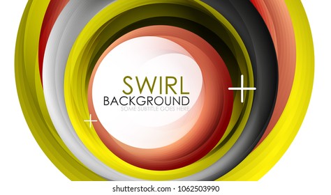 Spiral swirl flowing lines 3d vector abstract background. Vector illustration