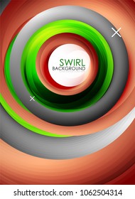 Spiral swirl flowing lines 3d vector abstract background. Vector illustration