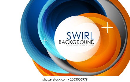 Spiral swirl flowing lines 3d vector abstract background. Vector illustration