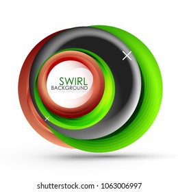 Spiral swirl flowing lines 3d vector abstract background. Vector illustration