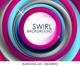 Spiral swirl flowing lines 3d vector abstract background. Vector illustration