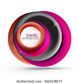 Spiral swirl flowing lines 3d vector abstract background. Vector illustration