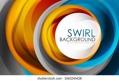Spiral swirl flowing lines 3d vector abstract digital motion background design. Rotating concept. Vector illustration