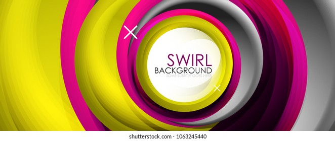 Spiral swirl flowing lines 3d vector abstract background. Vector illustration