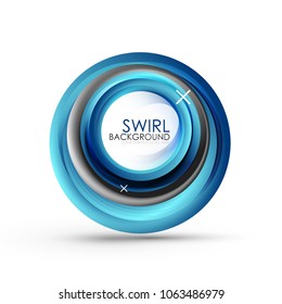 Spiral swirl flowing lines 3d vector abstract background. Vector illustration