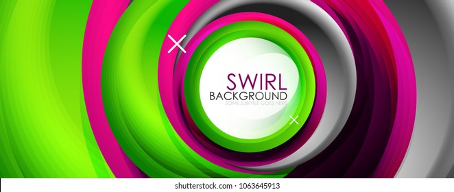 Spiral swirl flowing lines 3d vector abstract background. Vector illustration