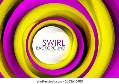 Spiral swirl flowing lines 3d vector abstract digital motion background design. Rotating concept. Vector illustration