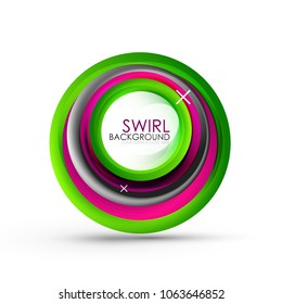 Spiral swirl flowing lines 3d vector abstract background. Vector illustration