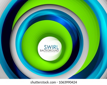 Spiral swirl flowing lines 3d vector abstract digital motion background design. Rotating concept. Vector illustration