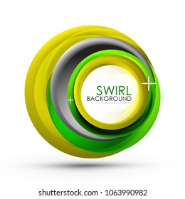 Spiral swirl flowing lines 3d vector abstract background. Vector illustration