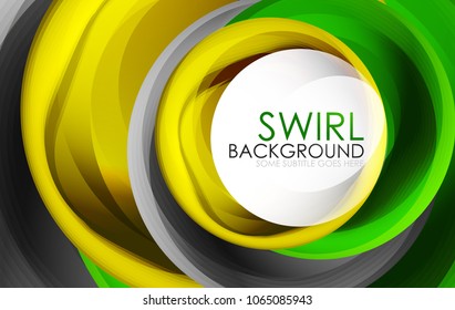 Spiral swirl flowing lines 3d vector abstract digital motion background design. Rotating concept. Vector illustration