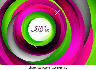 Spiral swirl flowing lines 3d vector abstract background. Vector illustration
