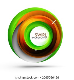 Spiral swirl flowing lines 3d vector abstract background. Vector illustration