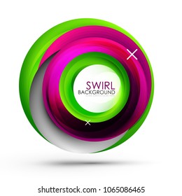 Spiral swirl flowing lines 3d vector abstract background. Vector illustration