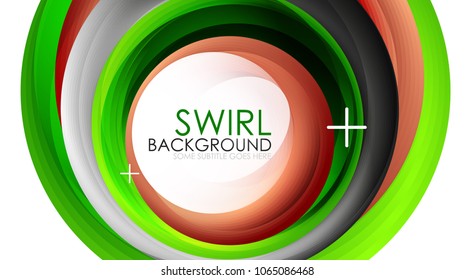 Spiral swirl flowing lines 3d vector abstract background. Vector illustration