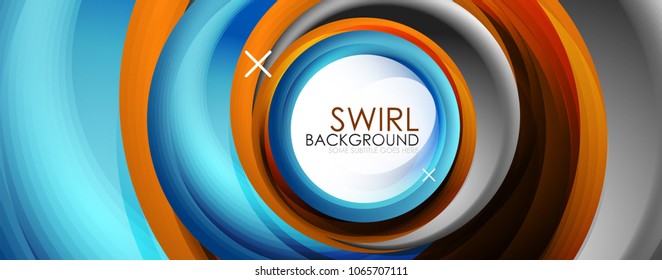 Spiral swirl flowing lines 3d vector abstract background. Vector illustration