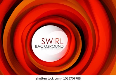 Spiral swirl flowing lines 3d vector abstract digital motion background design. Rotating concept. Vector illustration