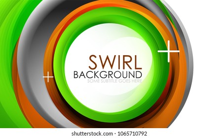 Spiral swirl flowing lines 3d vector abstract background. Vector illustration