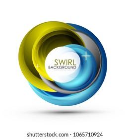 Spiral swirl flowing lines 3d vector abstract background. Vector illustration
