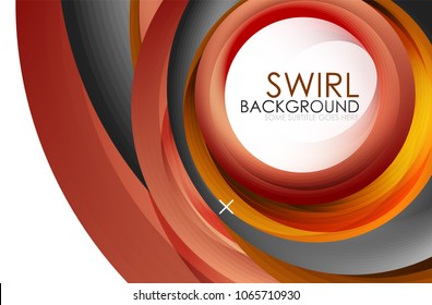 Spiral swirl flowing lines 3d vector abstract background. Vector illustration