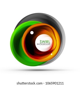 Spiral swirl flowing lines 3d vector abstract digital motion background design. Rotating concept. Vector illustration
