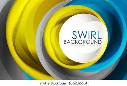 Spiral swirl flowing lines 3d vector abstract digital motion background design. Rotating concept. Vector illustration