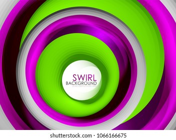 Spiral swirl flowing lines 3d vector abstract digital motion background design. Rotating concept. Vector illustration