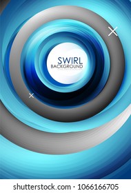 Spiralschwirl fließende Linien 3D, Vektorgrafik abstrakter Hintergrund. Vektorgrafik