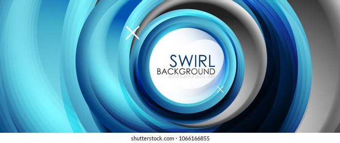 Spiral swirl flowing lines 3d vector abstract background. Vector illustration