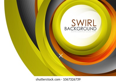 Spiral swirl flowing lines 3d vector abstract background. Vector illustration