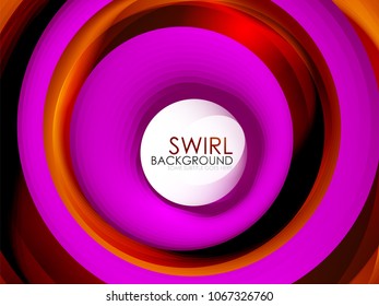 Spiral swirl flowing lines 3d vector abstract digital motion background design. Rotating concept. Vector illustration