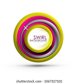 Spiral swirl flowing lines 3d vector abstract background. Vector illustration