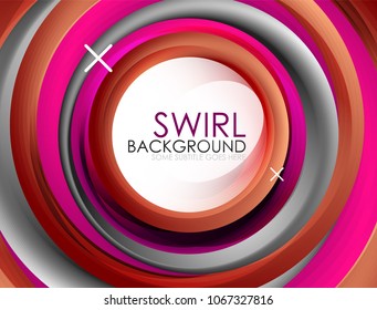 Spiral swirl flowing lines 3d vector abstract background. Vector illustration