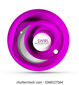 Spiral swirl flowing lines 3d vector abstract digital motion background design. Rotating concept. Vector illustration