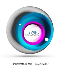 Spiral swirl flowing lines 3d vector abstract digital motion background design. Rotating concept. Vector illustration