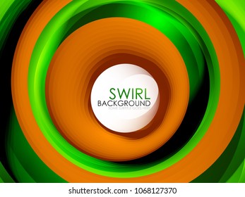 Spiral swirl flowing lines 3d vector abstract digital motion background design. Rotating concept. Vector illustration