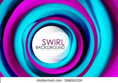 Spiral swirl flowing lines 3d vector abstract digital motion background design. Rotating concept. Vector illustration