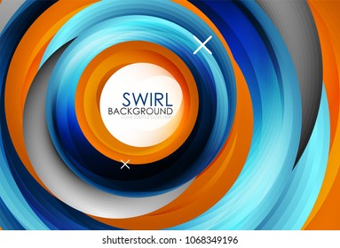 Spiral swirl flowing lines 3d vector abstract background. Vector illustration