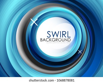 Spiral swirl flowing lines 3d vector abstract background. Vector illustration