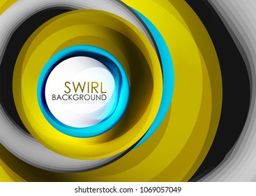 Spiral swirl flowing lines 3d vector abstract digital motion background design. Rotating concept. Vector illustration