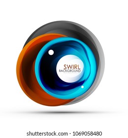 Spiral swirl flowing lines 3d vector abstract digital motion background design. Rotating concept. Vector illustration