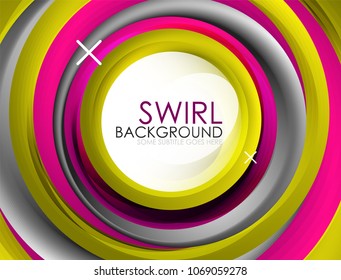 Spiral swirl flowing lines 3d vector abstract background. Vector illustration