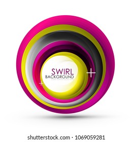 Spiralschwirl fließende Linien 3D, Vektorgrafik abstrakter Hintergrund. Vektorgrafik